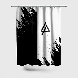 Шторка для душа Linkin park краски чёрнобелый, цвет: 3D-принт