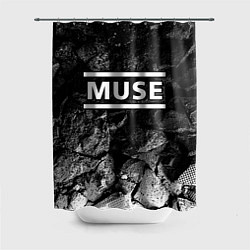 Шторка для душа Muse black graphite, цвет: 3D-принт