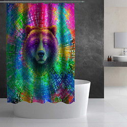 Шторка для душа Цветной медведь, цвет: 3D-принт — фото 2