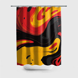 Шторка для душа Красные желтые оранжевые пятна краски, цвет: 3D-принт