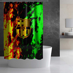 Шторка для душа Barcelona огненное лого, цвет: 3D-принт — фото 2