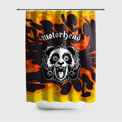 Шторка для душа Motorhead рок панда и огонь, цвет: 3D-принт