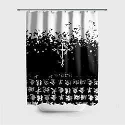 Шторка для душа Fullmetal Alchemist текстура иероглифы, цвет: 3D-принт
