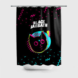 Шторка для душа Black Sabbath - rock star cat, цвет: 3D-принт