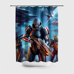 Шторка для душа Mass Effect - ai art, цвет: 3D-принт