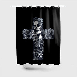 Шторка для душа Santa muerte cross, цвет: 3D-принт