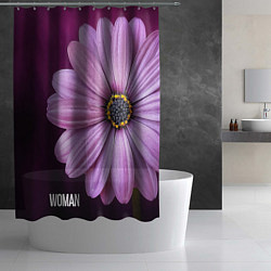 Шторка для душа Фиолетовый цветок - WOMAN, цвет: 3D-принт — фото 2