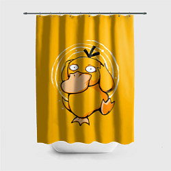 Шторка для душа Псидак желтая утка покемон, цвет: 3D-принт