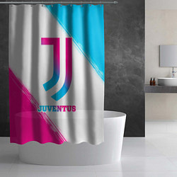 Шторка для душа Juventus neon gradient style, цвет: 3D-принт — фото 2