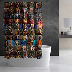 Шторка для душа Портреты всех героев, цвет: 3D-принт — фото 2