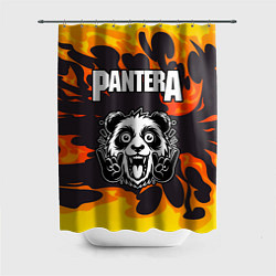 Шторка для душа Pantera рок панда и огонь, цвет: 3D-принт