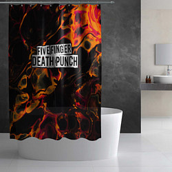 Шторка для душа Five Finger Death Punch red lava, цвет: 3D-принт — фото 2