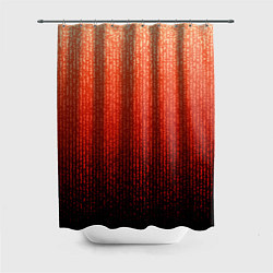 Шторка для душа Полосатый градиент оранжево-красный в чёрный, цвет: 3D-принт