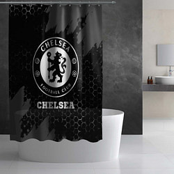 Шторка для душа Chelsea sport на темном фоне, цвет: 3D-принт — фото 2