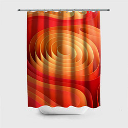 Шторка для душа Оранжевые объемные круги, цвет: 3D-принт