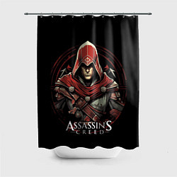 Шторка для душа Assassins creed в красном капюшоне, цвет: 3D-принт