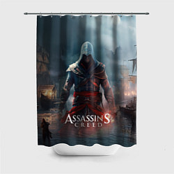 Шторка для душа Assassins creed ночной город, цвет: 3D-принт