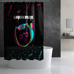 Шторка для душа Linkin Park - rock star cat, цвет: 3D-принт — фото 2