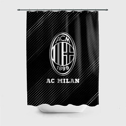 Шторка для душа AC Milan sport на темном фоне, цвет: 3D-принт