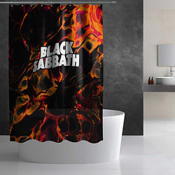 Шторка для душа Black Sabbath red lava, цвет: 3D-принт — фото 2