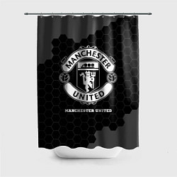 Шторка для душа Manchester United sport на темном фоне, цвет: 3D-принт