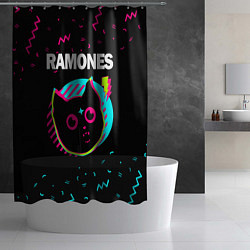 Шторка для душа Ramones - rock star cat, цвет: 3D-принт — фото 2