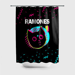 Шторка для душа Ramones - rock star cat, цвет: 3D-принт