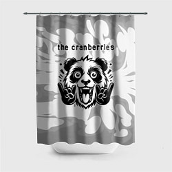 Шторка для душа The Cranberries рок панда на светлом фоне, цвет: 3D-принт