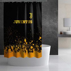 Шторка для душа Juventus - gold gradient посередине, цвет: 3D-принт — фото 2