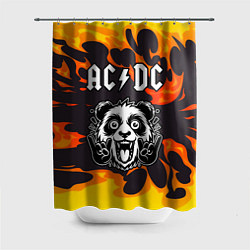 Шторка для душа AC DC рок панда и огонь, цвет: 3D-принт