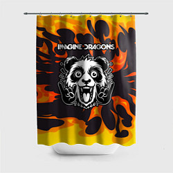 Шторка для душа Imagine Dragons рок панда и огонь, цвет: 3D-принт