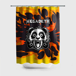 Шторка для душа Megadeth рок панда и огонь, цвет: 3D-принт