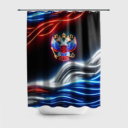 Шторка для душа Неоновые флаг и греб, цвет: 3D-принт