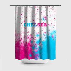 Шторка для душа Chelsea neon gradient style посередине, цвет: 3D-принт