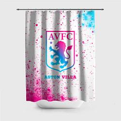 Шторка для душа Aston Villa neon gradient style, цвет: 3D-принт