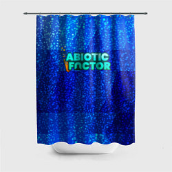 Шторка для душа Abiotic Factor logo blue neon, цвет: 3D-принт