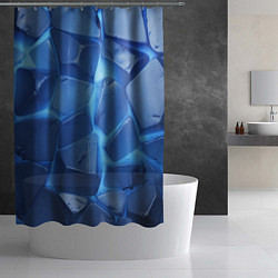 Шторка для душа Синие ледяные плиты с разломом, цвет: 3D-принт — фото 2