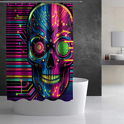 Шторка для душа Pop art skull - ai art, цвет: 3D-принт — фото 2