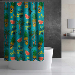 Шторка для душа Enjoy summer pattern - pineapple, цвет: 3D-принт — фото 2