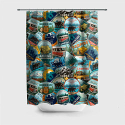 Шторка для душа Adventure stickers, цвет: 3D-принт