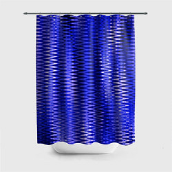 Шторка для душа Синий ультрамарин абстрактные полосы, цвет: 3D-принт