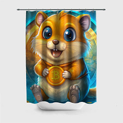 Шторка для душа Хомячок с криптой, цвет: 3D-принт