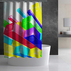 Шторка для душа Цветные столбы, цвет: 3D-принт — фото 2