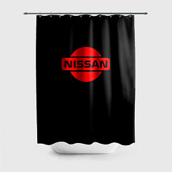 Шторка для душа Nissan red logo, цвет: 3D-принт