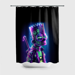 Шторка для душа Bart Simpson cyber ninja - neon glow, цвет: 3D-принт