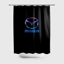 Шторка для душа Mazda neon logo, цвет: 3D-принт