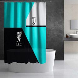 Шторка для душа Juventus x Liverpool geometry, цвет: 3D-принт — фото 2