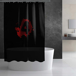 Шторка для душа Left 4 Dead logo красный, цвет: 3D-принт — фото 2