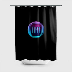 Шторка для душа FIAT logo neon, цвет: 3D-принт