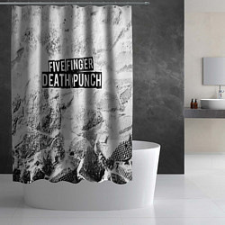 Шторка для душа Five Finger Death Punch white graphite, цвет: 3D-принт — фото 2